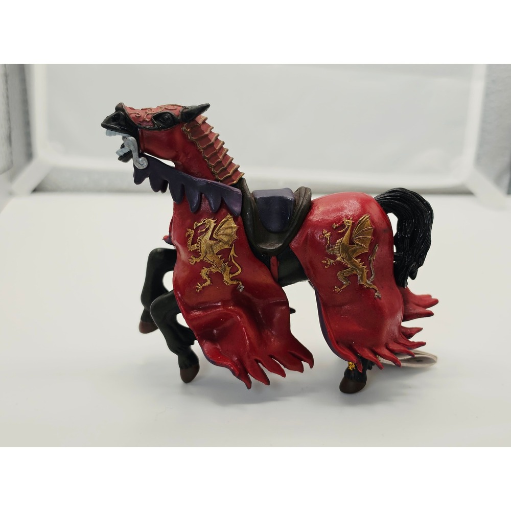 Papo 2006 Dragon Knight Horse Red Gold Fantasy‎ Medieval Toy Figure